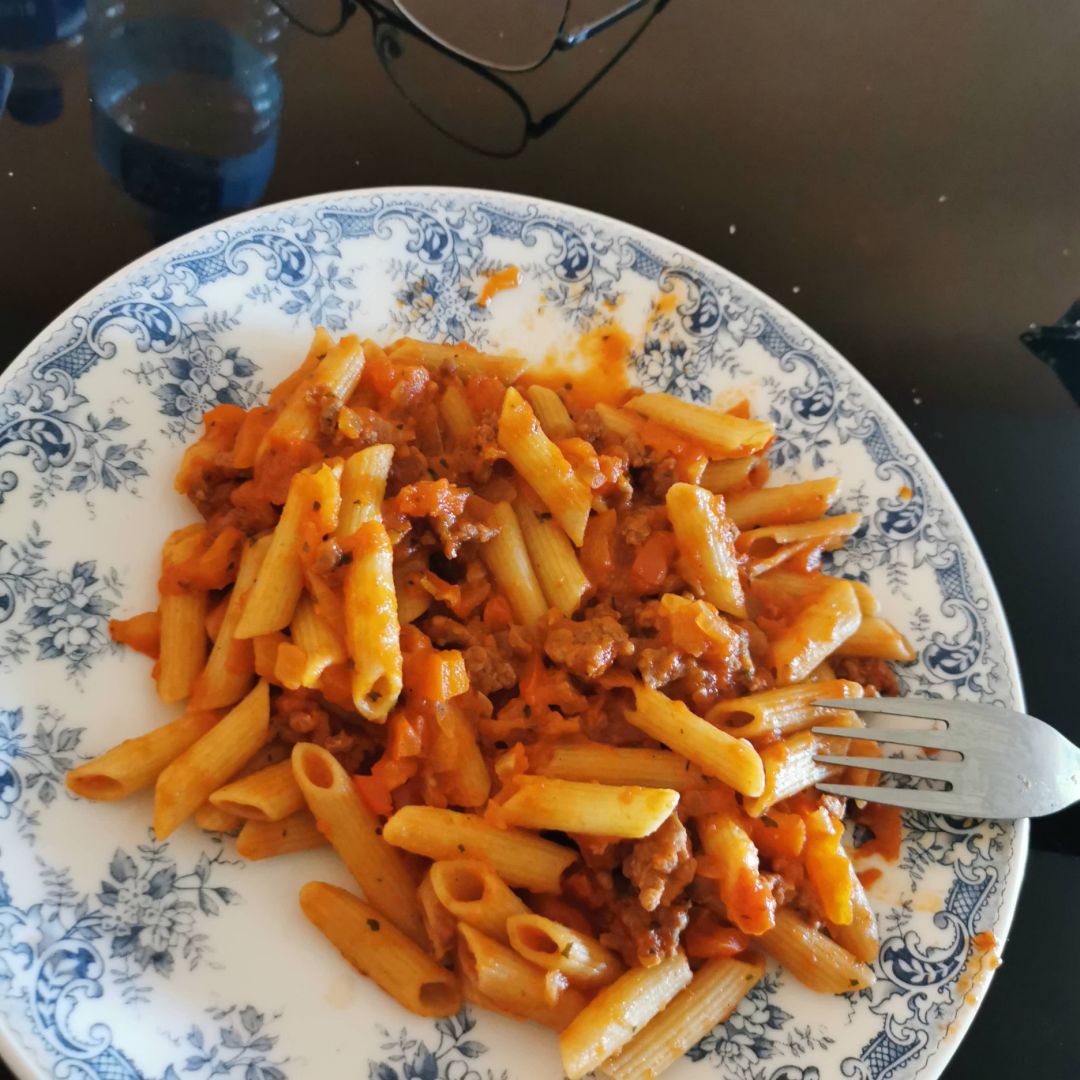 Macarrones con carne picada