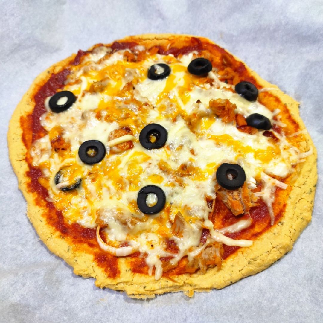 Pizza marinera con harina de garbanzos Pizza marinera con harina de garbanzos