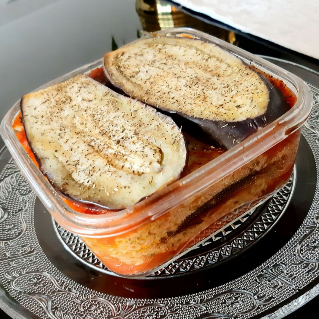 "Lasaña" de berenjenas con atún, quinoa y batata "Lasaña" de berenjenas con atún, quinoa y batata