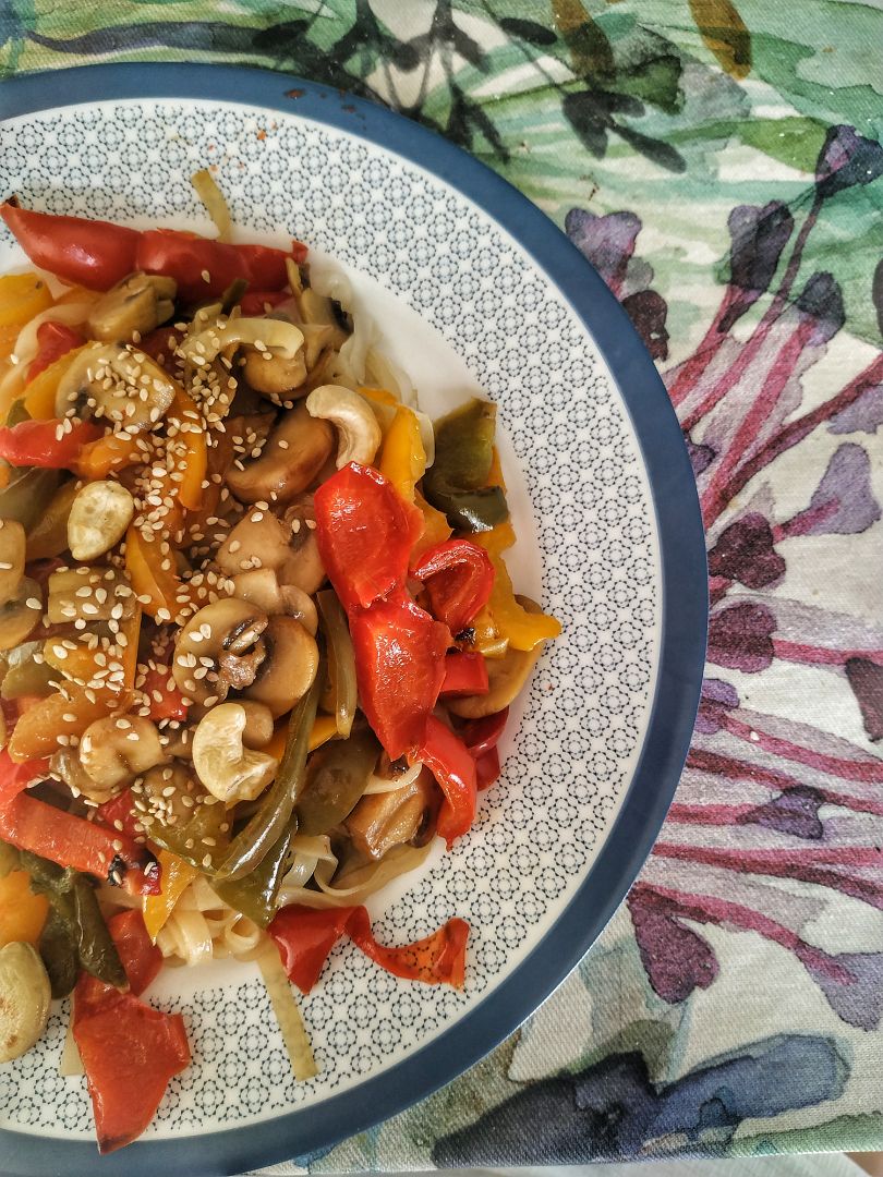 Noodles con verduras Noodles con verduras