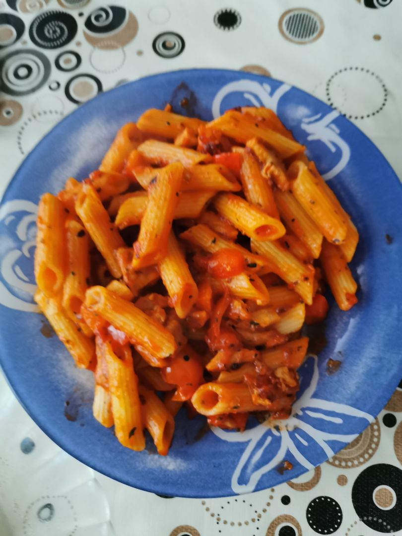 Macarrones con verdura y lomo Macarrones con verdura y lomo