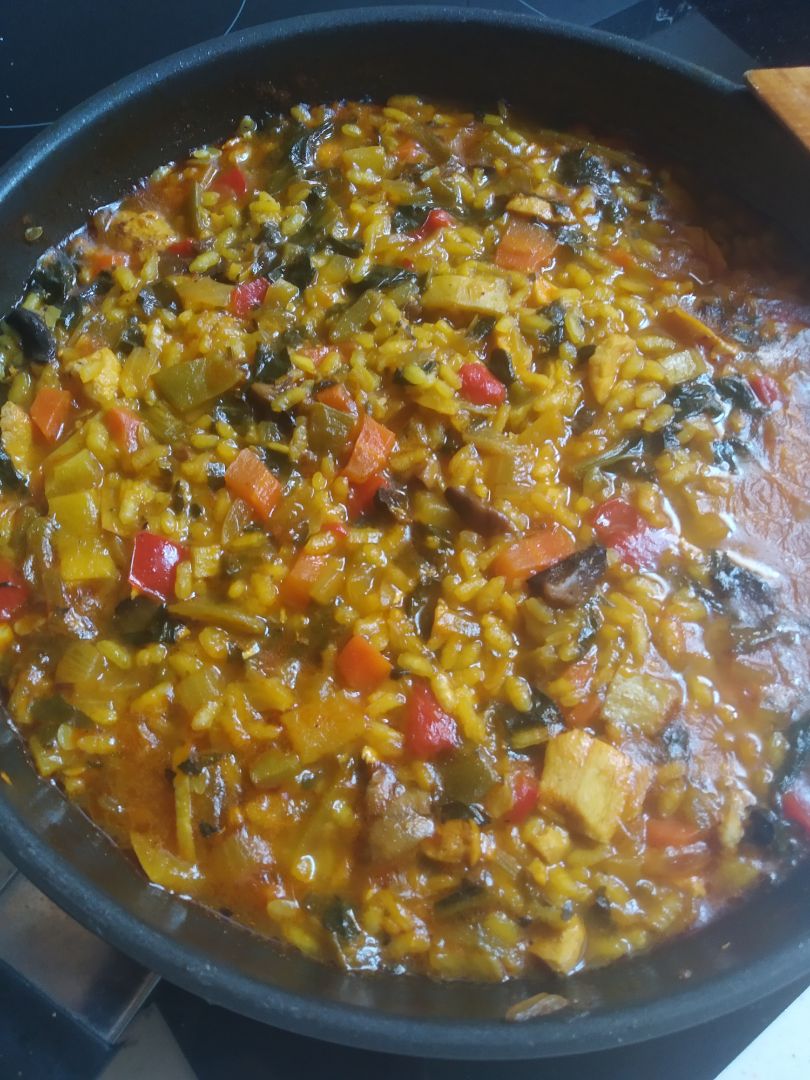 Arroz caldoso con verduras y pollo Paso 4 Arroz caldoso con verduras y pollo Paso 4