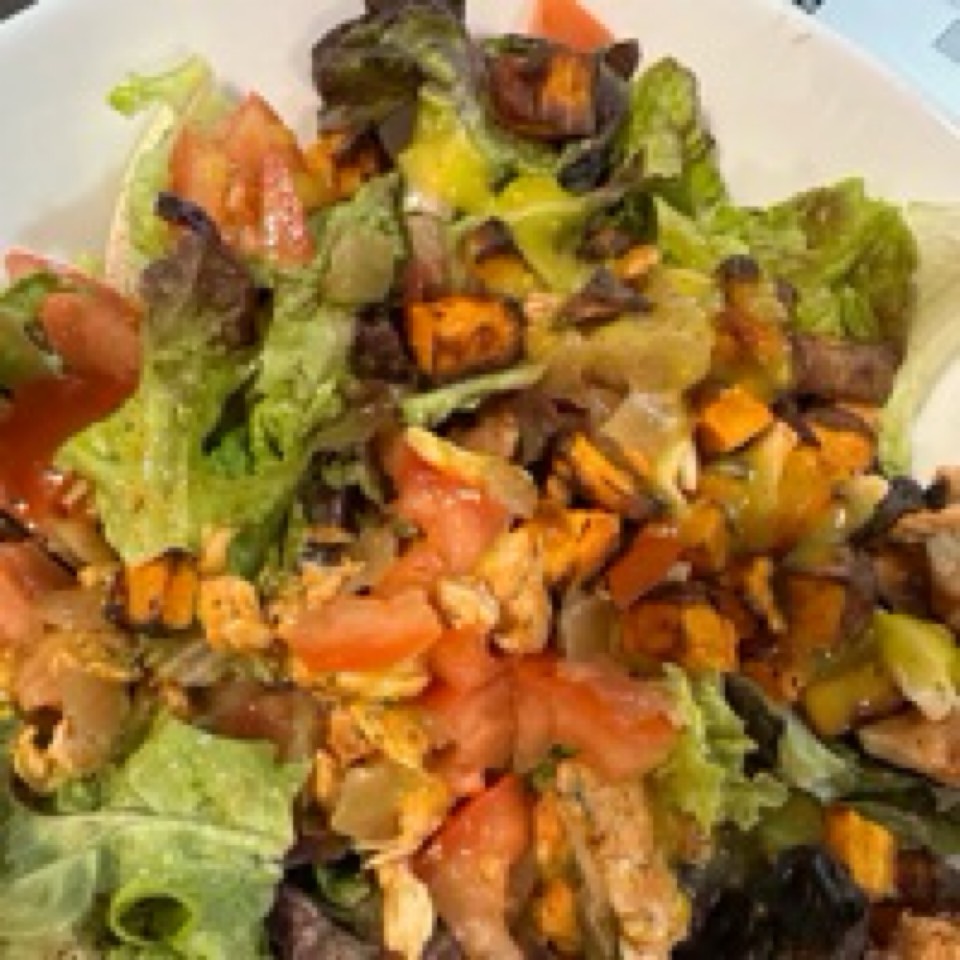 Ensalada de pollo calabaza y mostaza y miel Ensalada de pollo calabaza y mostaza y miel