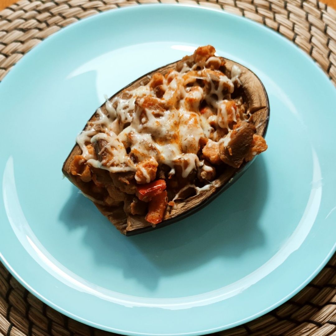 Berenjena rellenas de soja texturizada