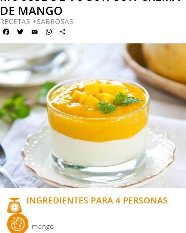 Yogurt con mango Yogurt con mango
