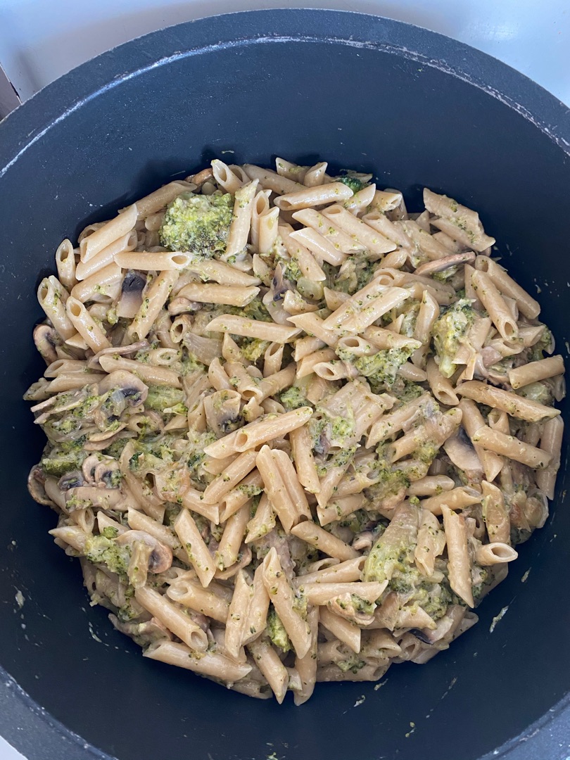 Pasta con brócoli, champiñones y leche de coco🥦🥥Step 0