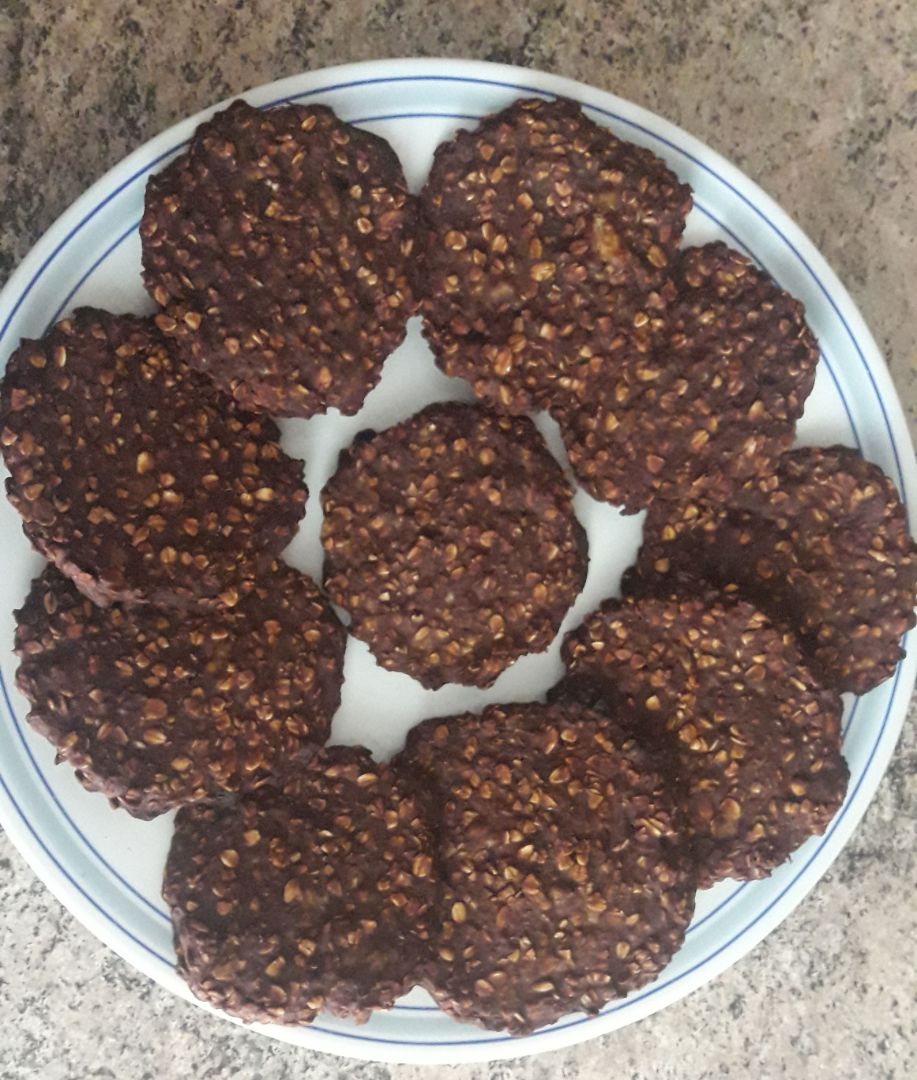 Galletas de plátano, avena y cacao Galletas de plátano, avena y cacao