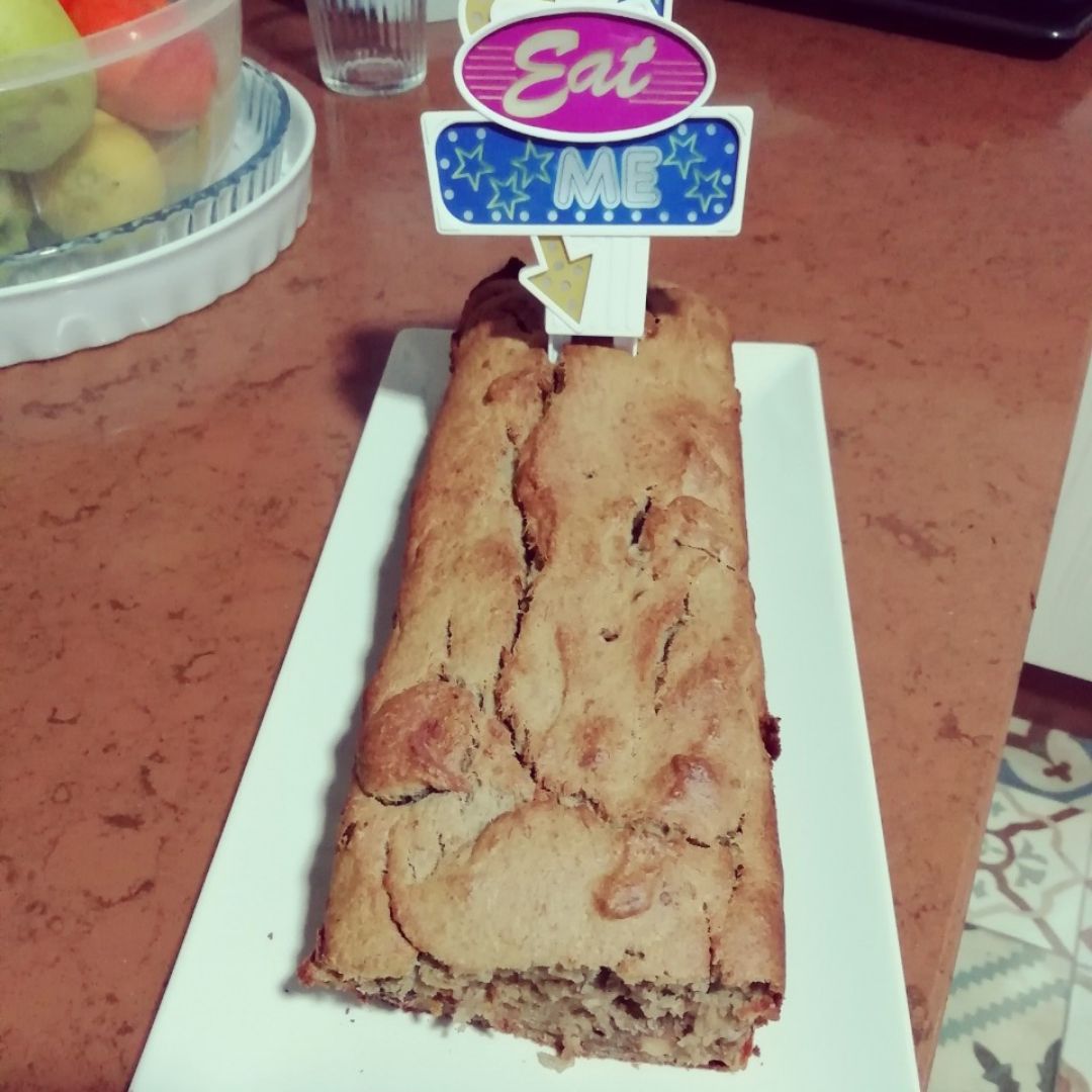 Bizcocho de avena, plátano, nueces y pasas Bizcocho de avena, plátano, nueces y pasas