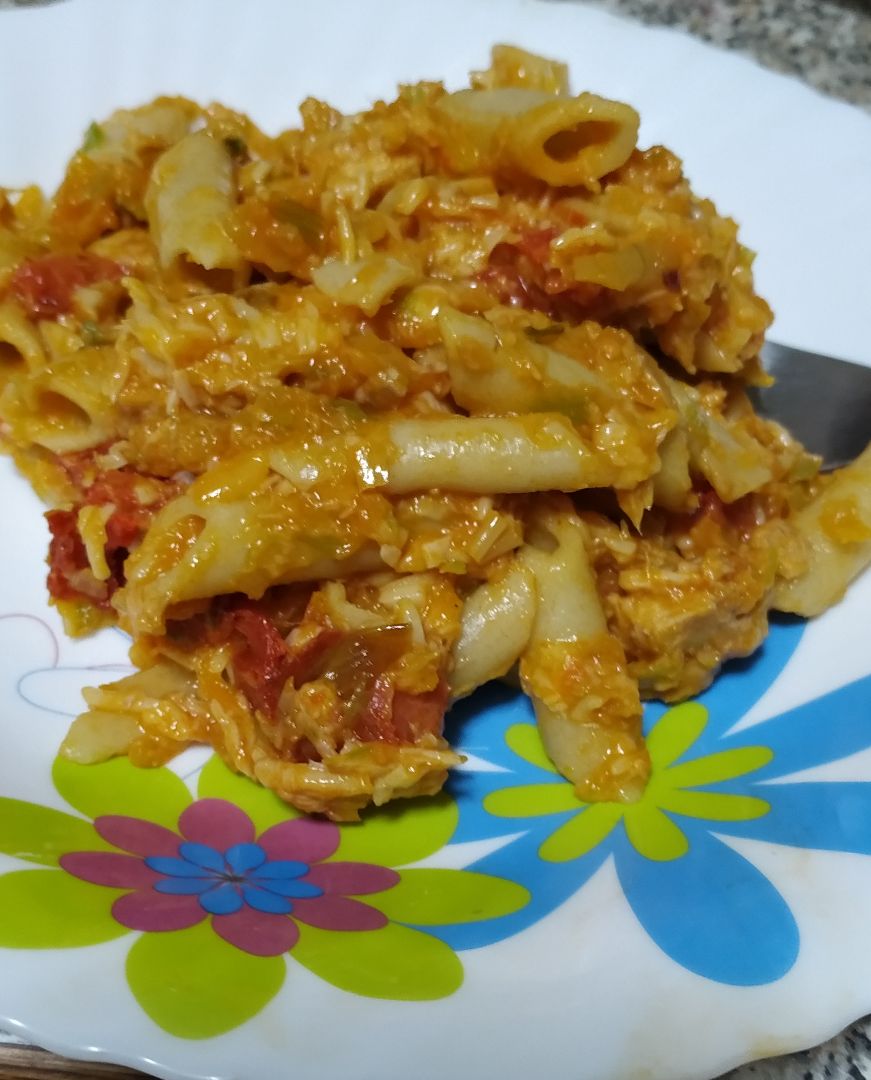 Pasta con salsa de zanahoria
