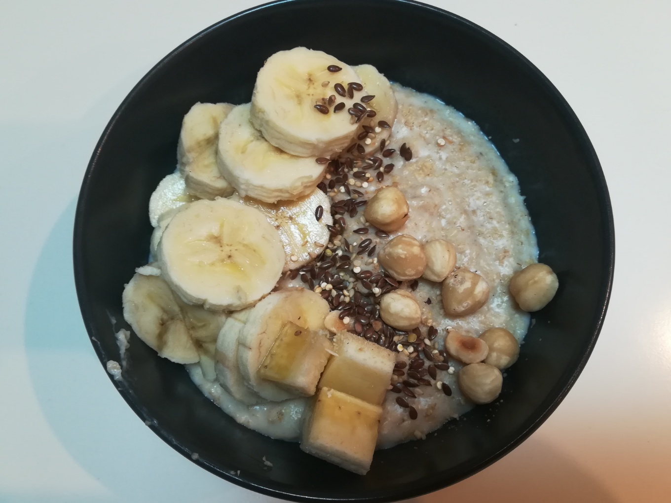 Porridge de avena y plátano.