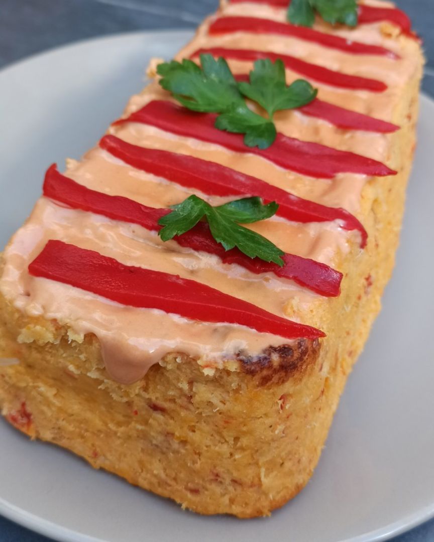 Pastel de MERLUZA con Pimientos del Piquillo SIN HARINA Pastel de MERLUZA con Pimientos del Piquillo SIN HARINA