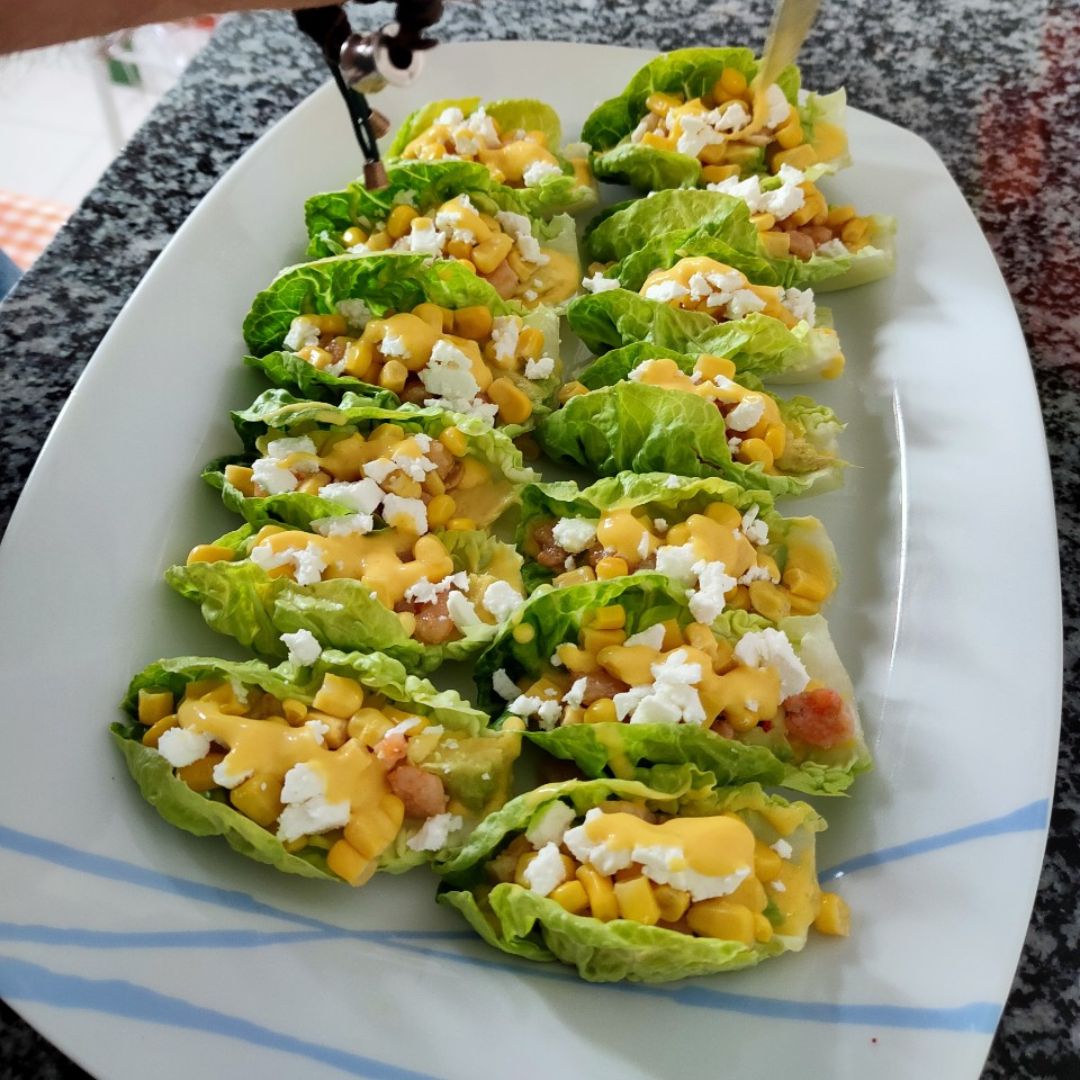 Tacos de gambas al ajillo con salsa de mango!! Tacos de gambas al ajillo con salsa de mango!!