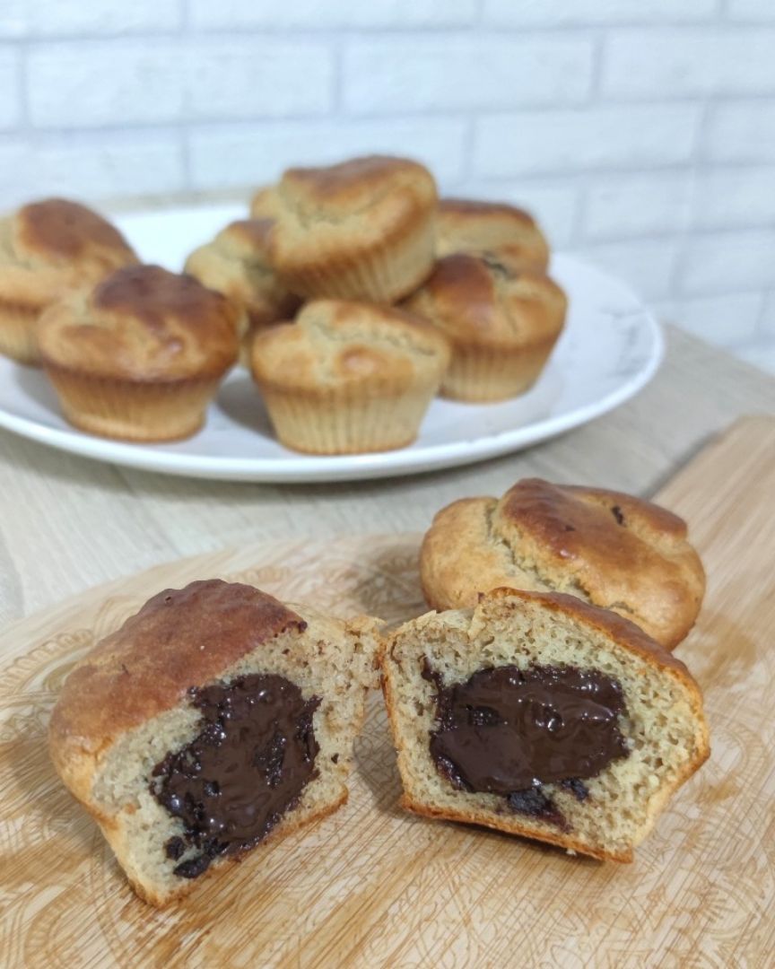 Magdalenas de plátano con chocolate