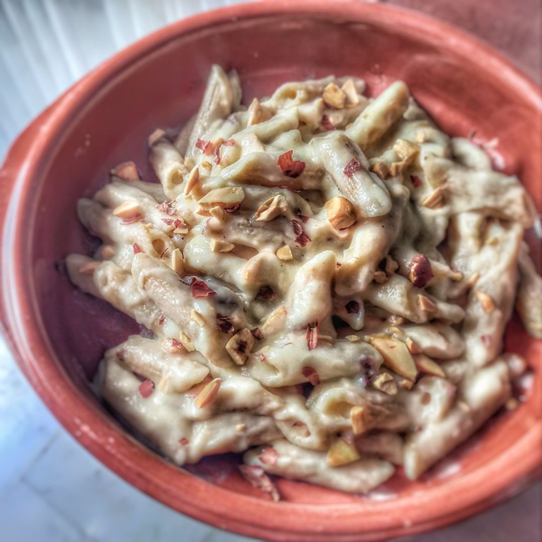 Macarrones con falsa nata de coliflor y almendras Paso 3 Macarrones con falsa nata de coliflor y almendras Paso 3