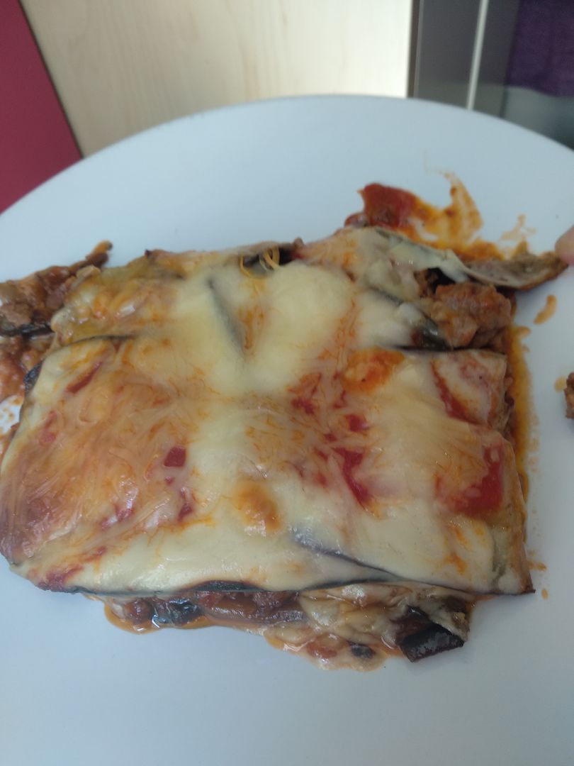 Lasaña de berenjena y carne picada Lasaña de berenjena y carne picada