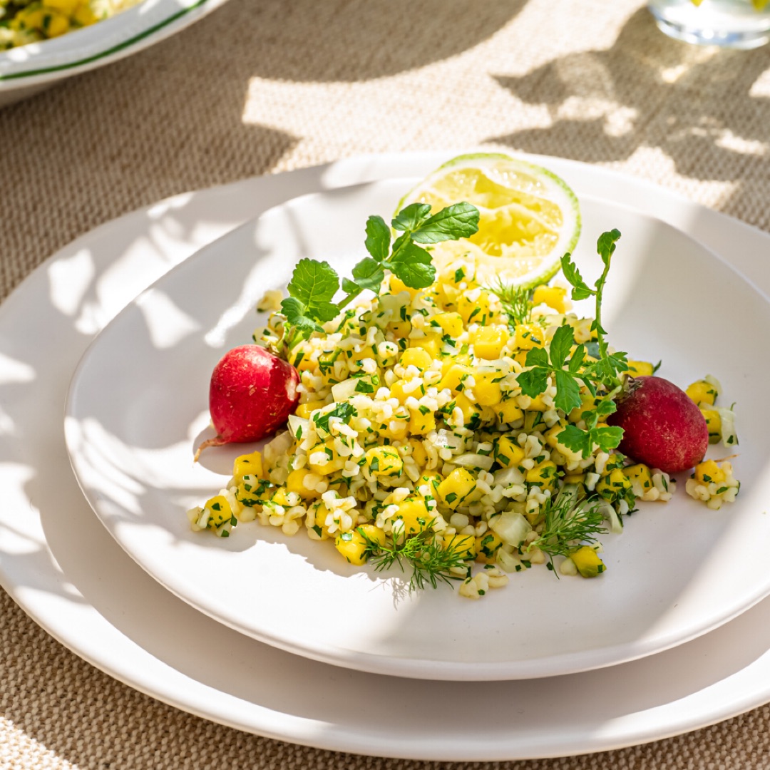 Tabule de mango a base de bulgur Paso 4