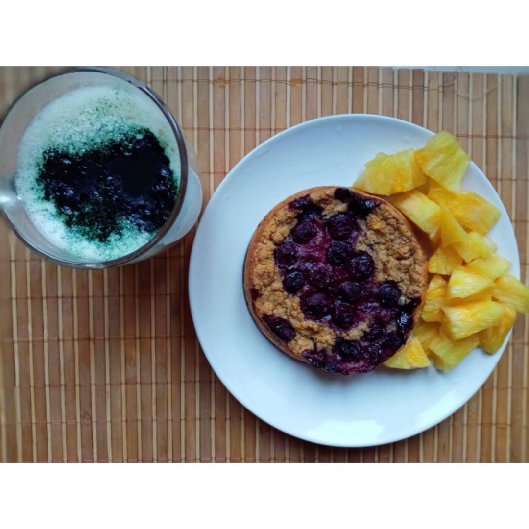 Pudding de avena con mandarina y arándanos Pudding de avena con mandarina y arándanos