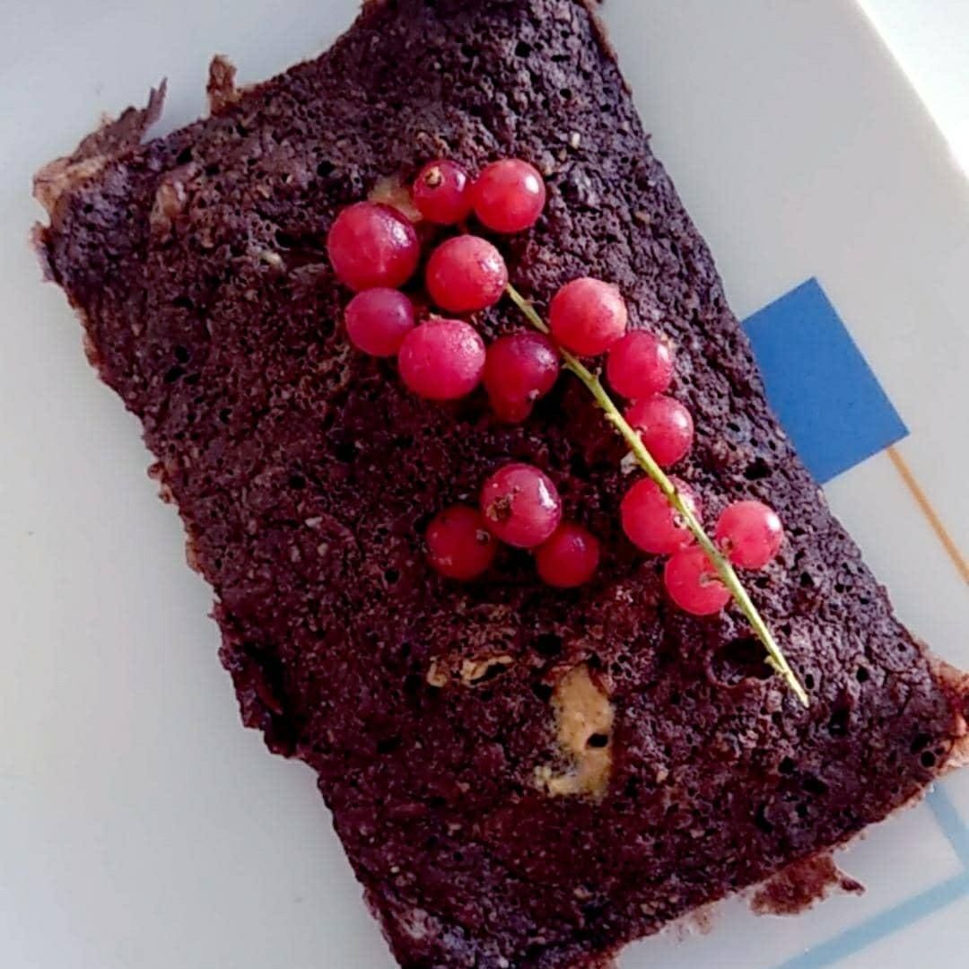 Brownie casero al microondas Brownie casero al microondas