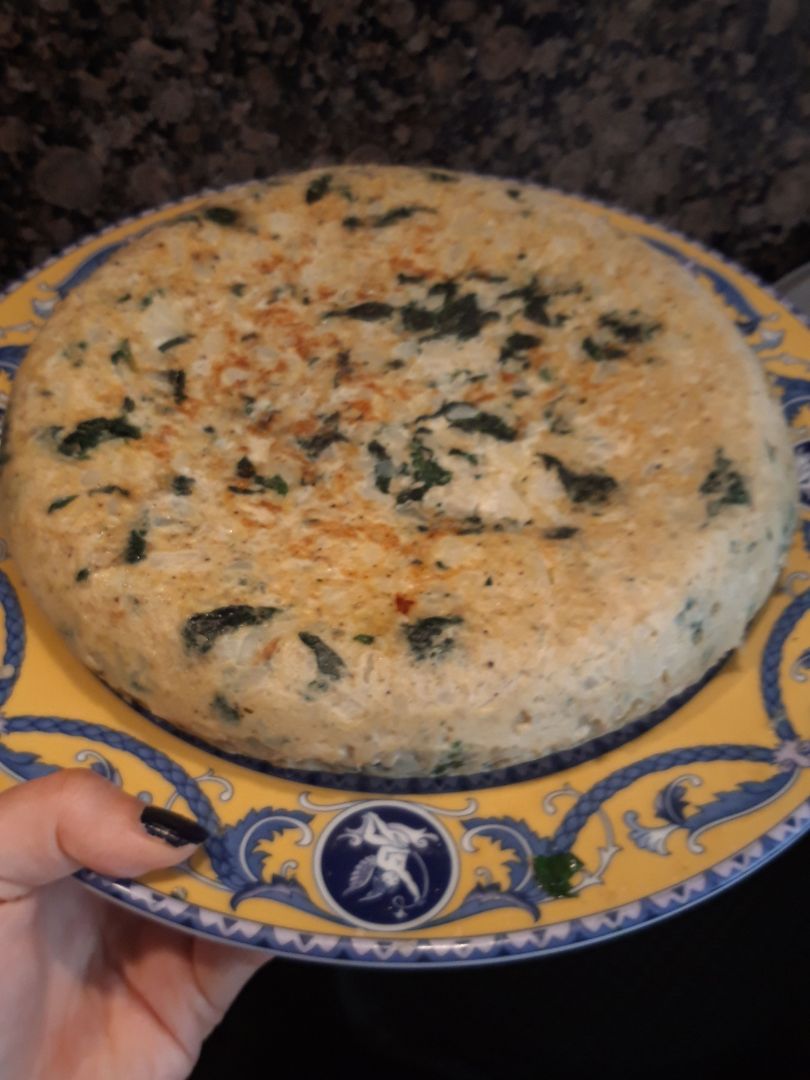 Tortilla de coliflor y espinacas Tortilla de coliflor y espinacas