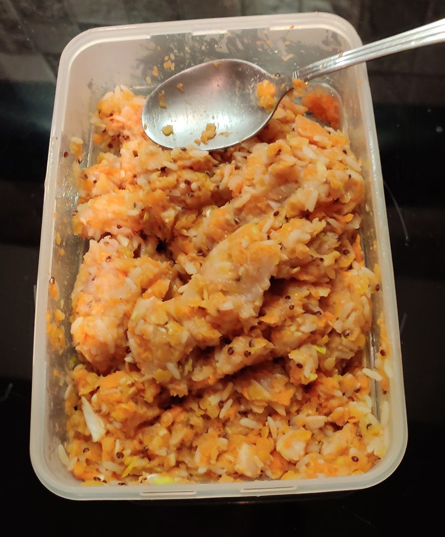 Albóndigas de pollo y batata Paso 1 Albóndigas de pollo y batata Paso 1