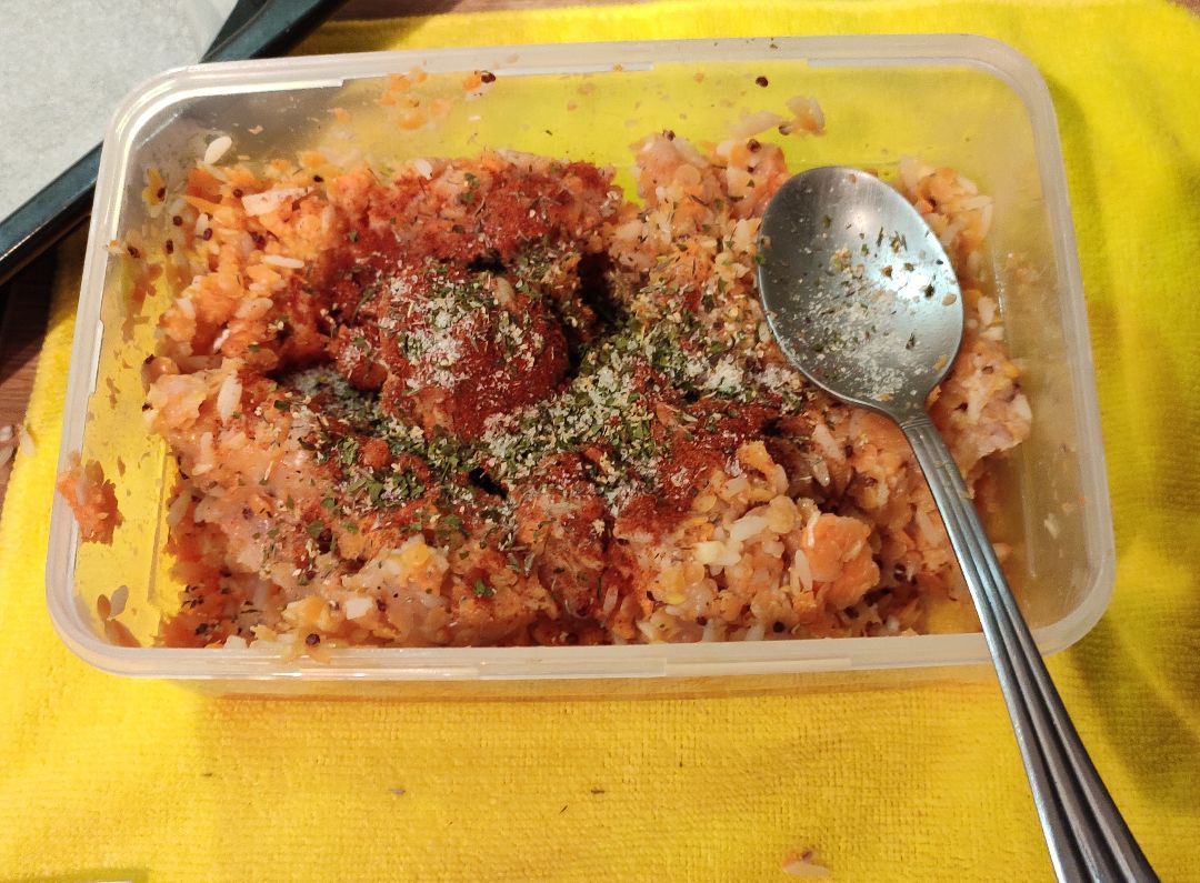 Albóndigas de pollo y batata Paso 2 Albóndigas de pollo y batata Paso 2