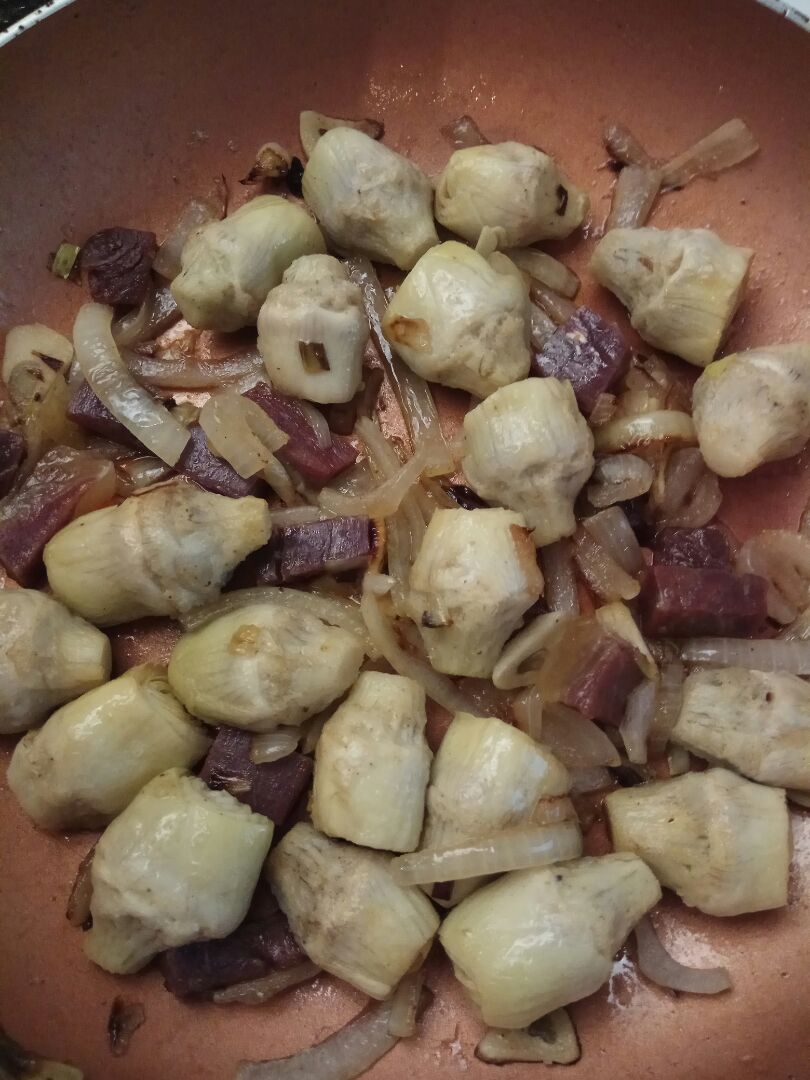 Corazones de alcachofas con jamón Corazones de alcachofas con jamón