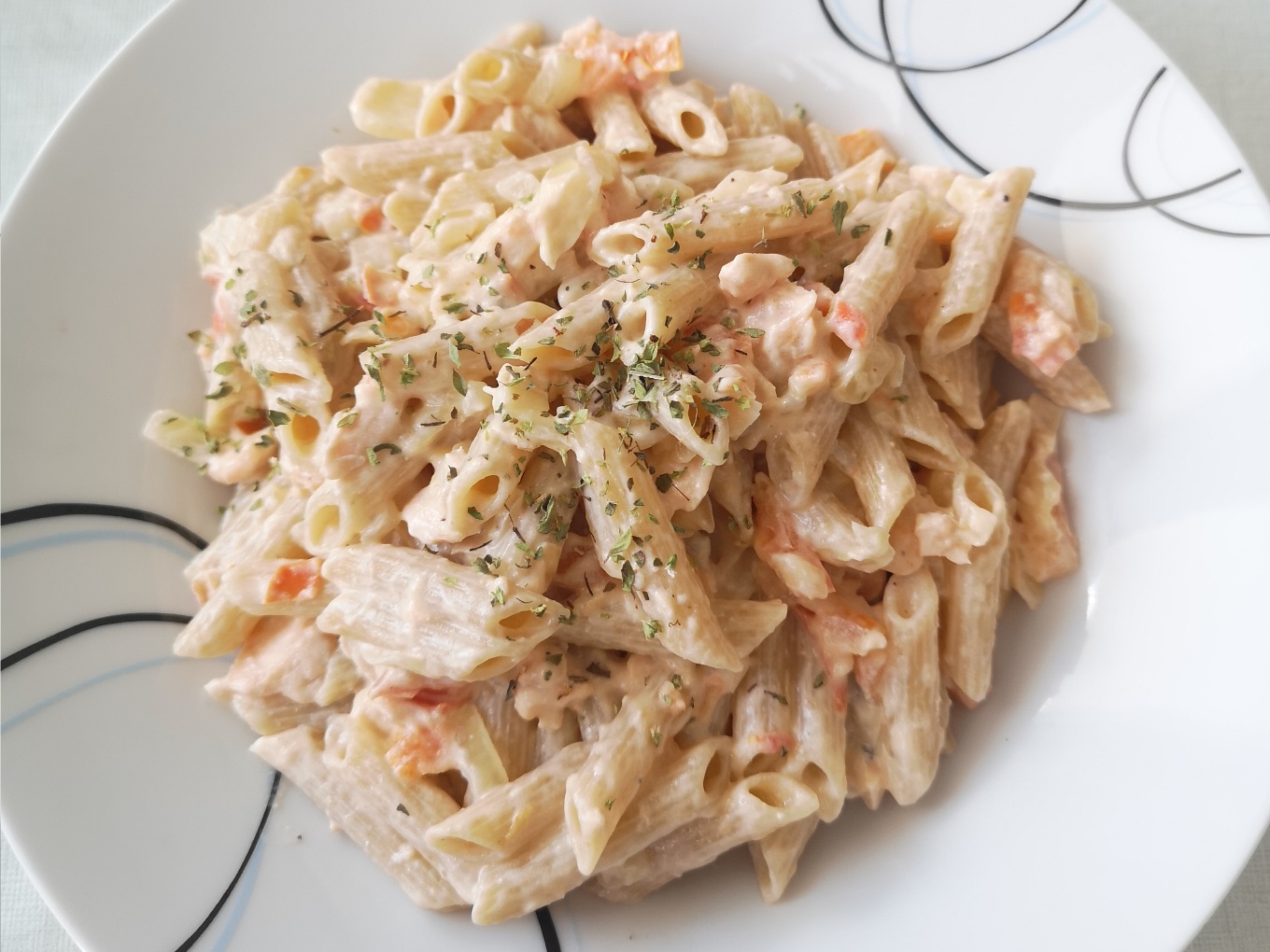 Pasta con salmón 