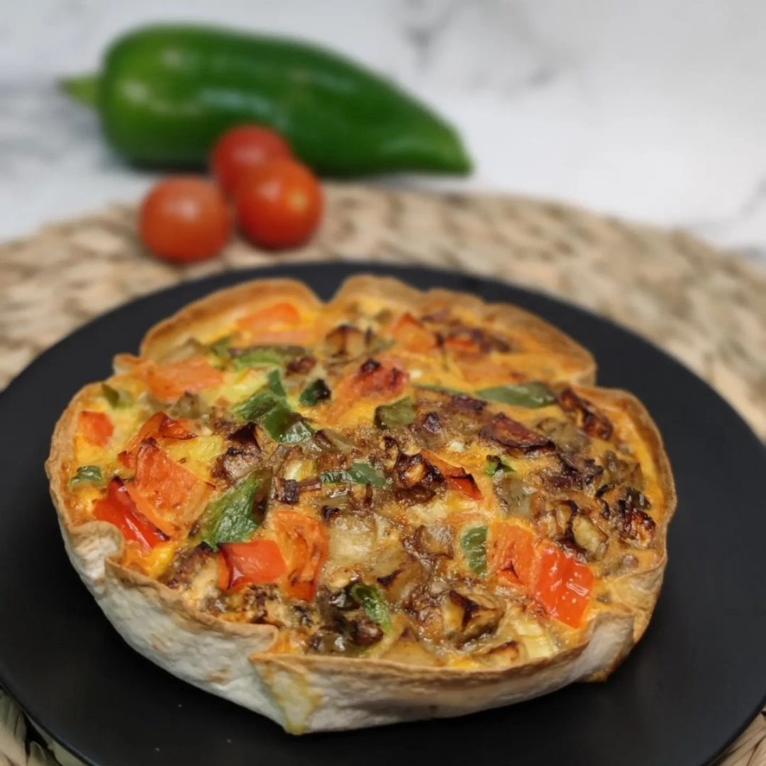 Canasta de verduras y tortilla