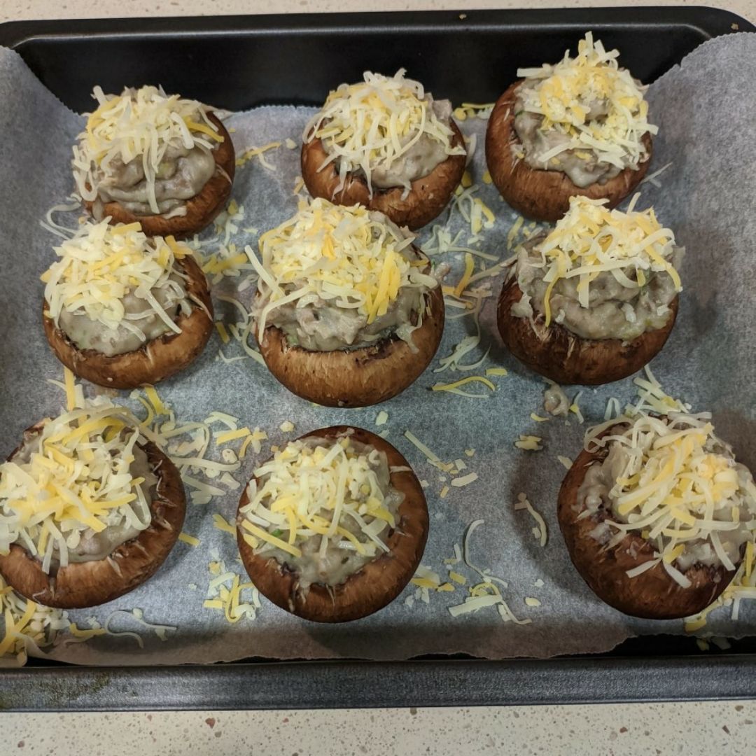 Champiñones portobello rellenos Paso 8 Champiñones portobello rellenos Paso 8