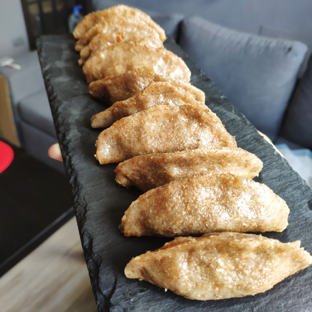 Gyozas integrales con verduras y soja texturizada