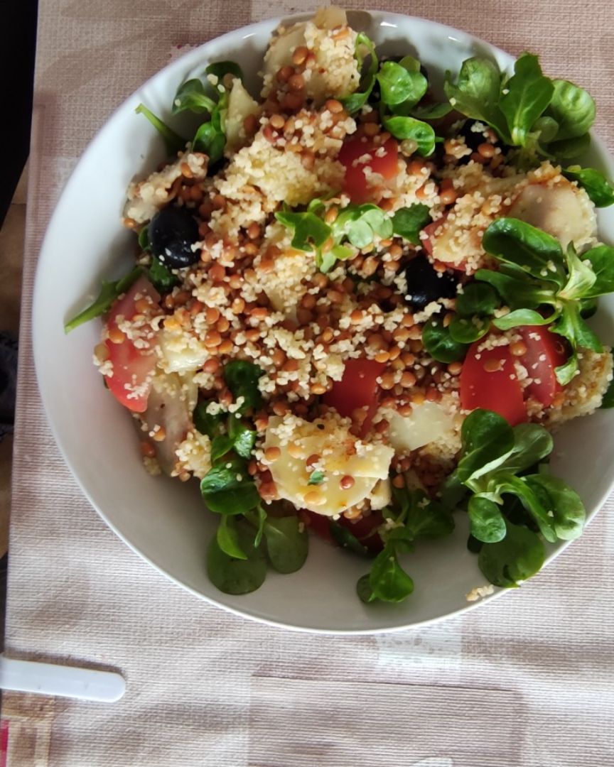 Ensalada de lentejas y cuscus