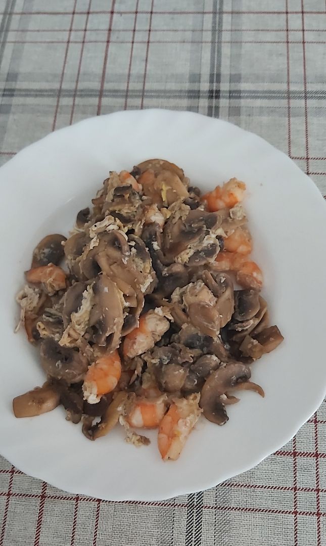 Champis con langostinos Champis con langostinos