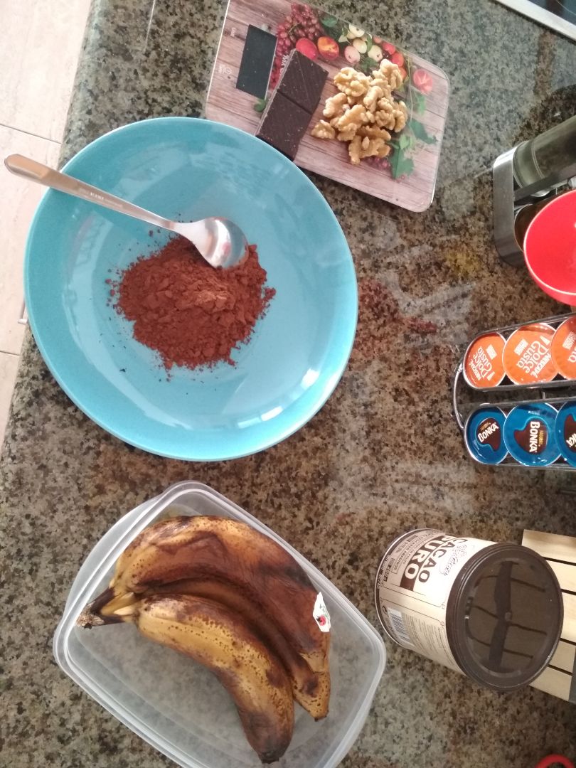 Helado de chocolate y plátanoStep 0