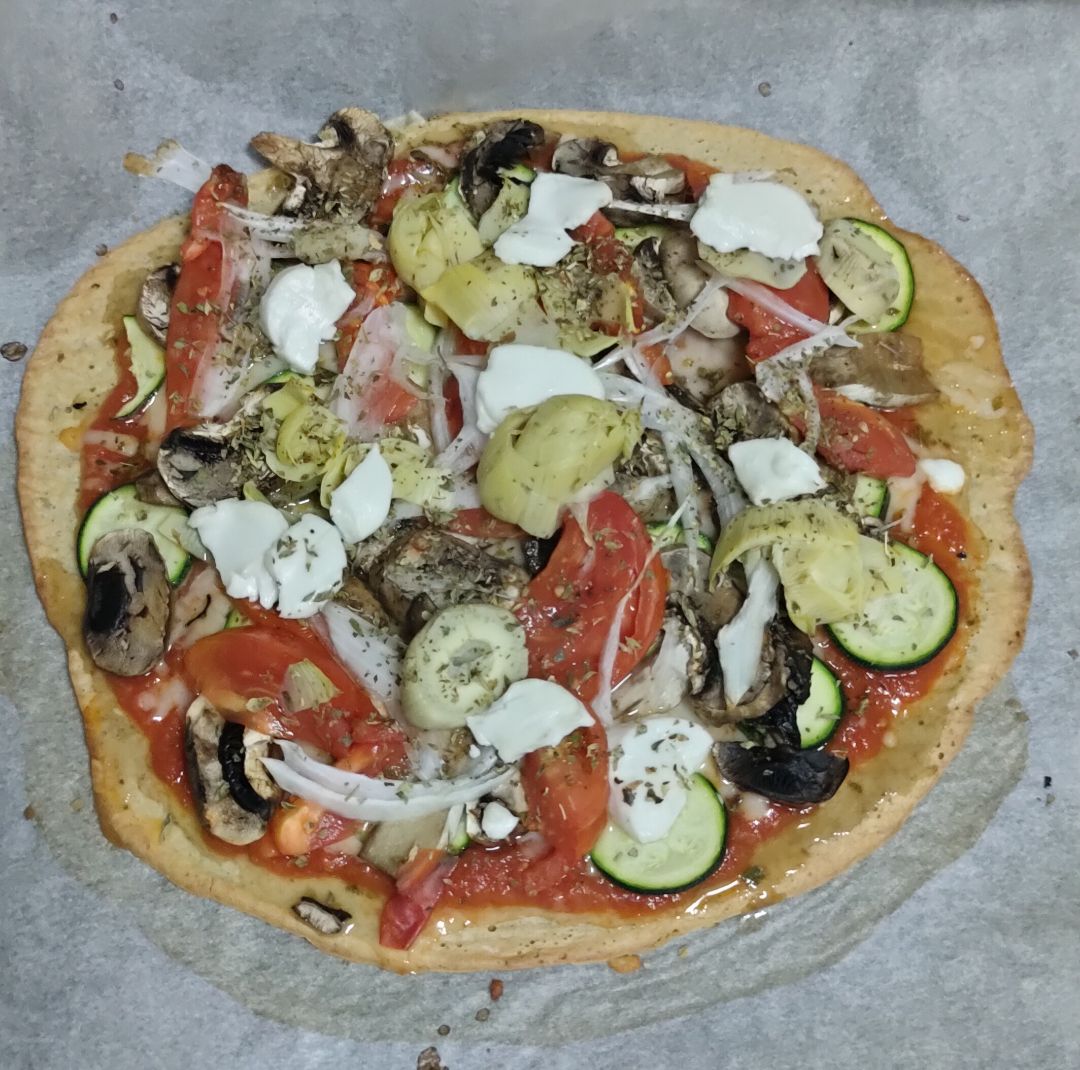 Pizza con base de avena Pizza con base de avena