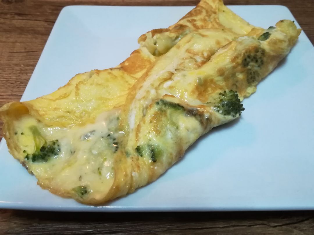 Tortilla de brocoli y roquefort 