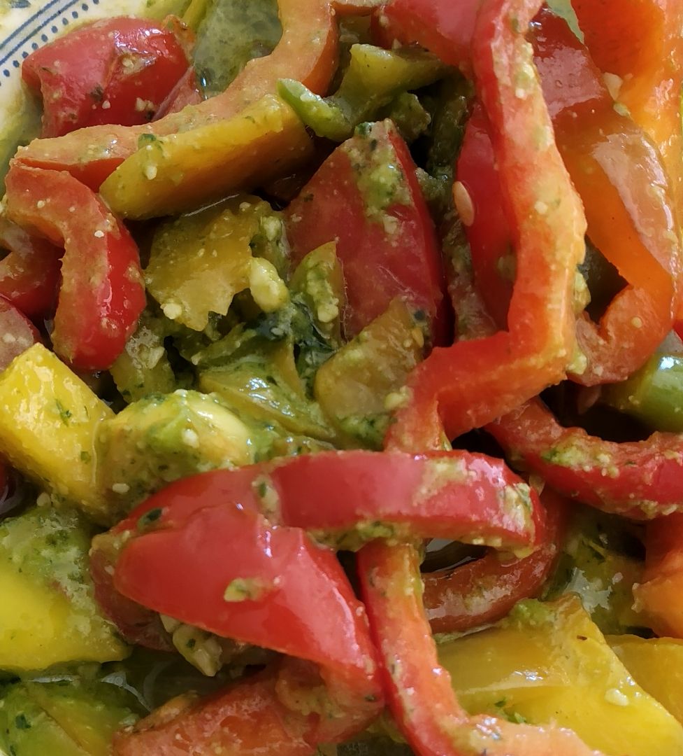 Verduras a la plancha con Pesto de espinacas
