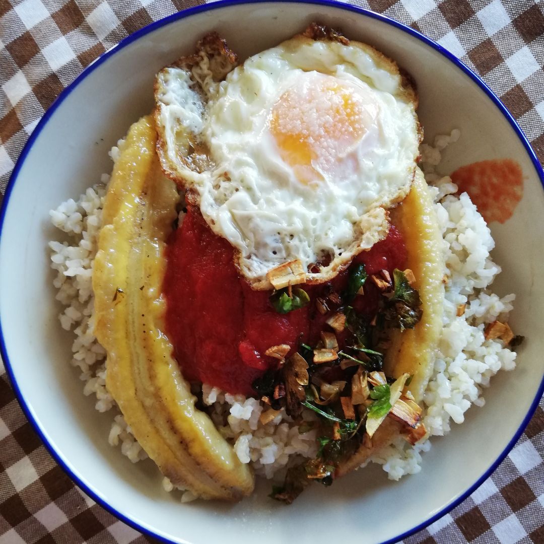 Arroz integral a la cubana