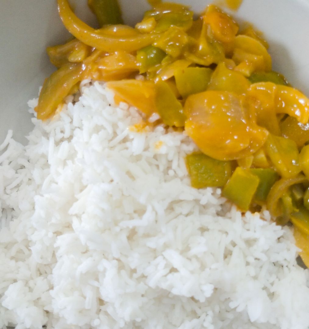 Arroz basmati con verduras al curry🍛 Arroz basmati con verduras al curry🍛