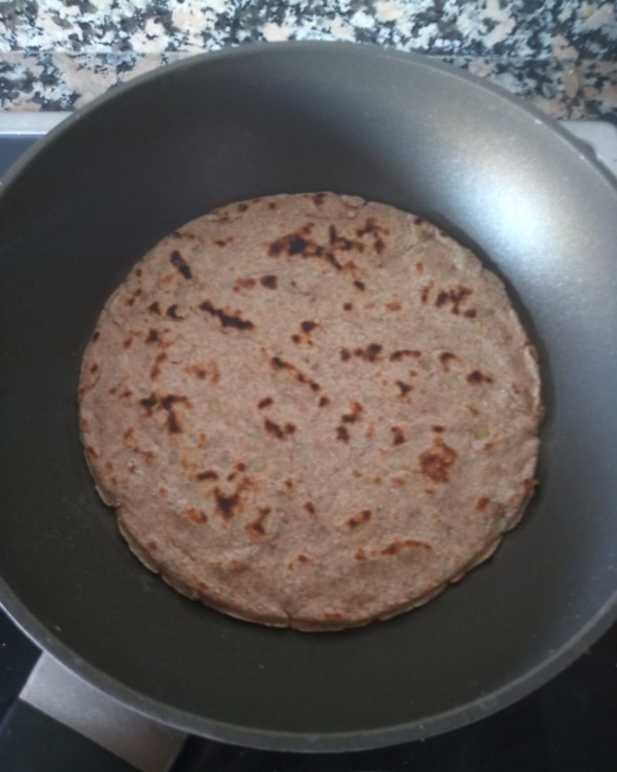Tortilla de trigo y patata (para wrap) Paso 4 Tortilla de trigo y patata (para wrap) Paso 4