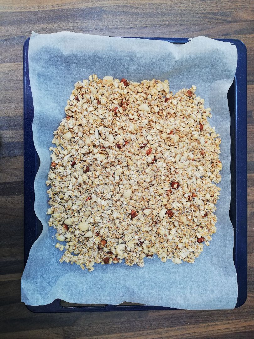 Granola de avellanas, almendras y coco Paso 3