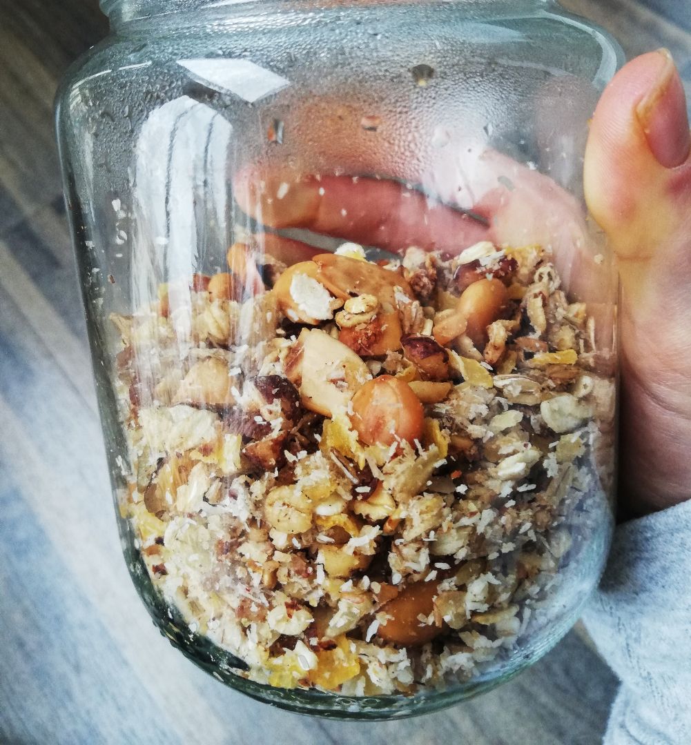 Granola de avellanas, almendras y coco Paso 5