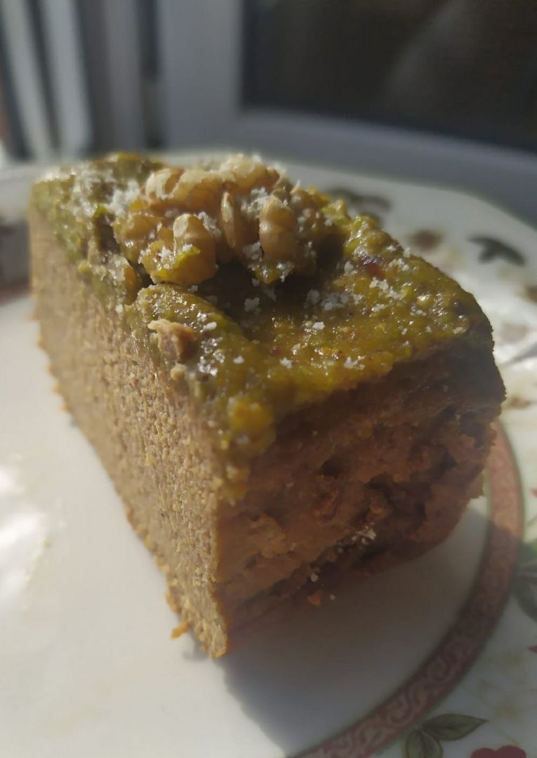 Blondie de calabaza y caramelo de pistacho 