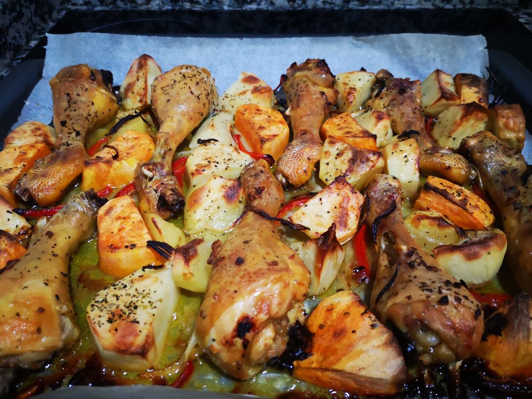 Muslos de pollo al horno Muslos de pollo al horno