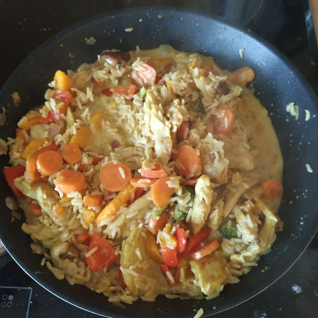 Curry de verduras, heura y basmati Paso 3 Curry de verduras, heura y basmati Paso 3