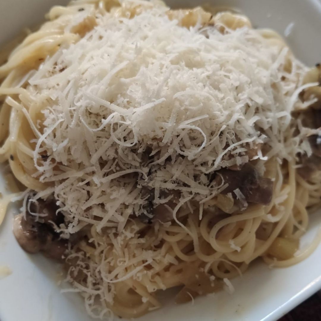 Carbonara con setas Carbonara con setas