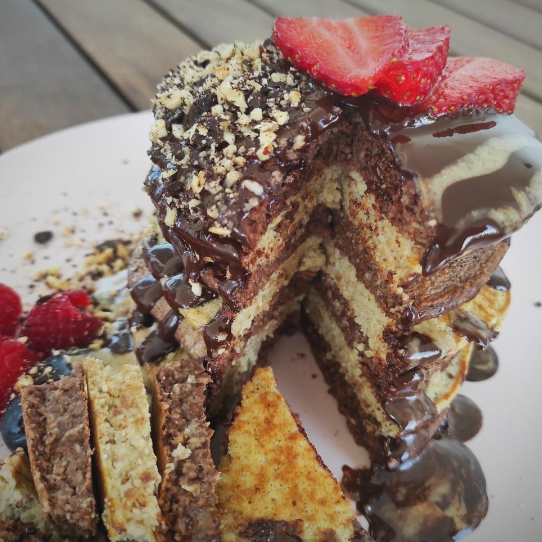 Tortitas bicolor sabor avellana 😋🥞🍫 Tortitas bicolor sabor avellana 😋🥞🍫
