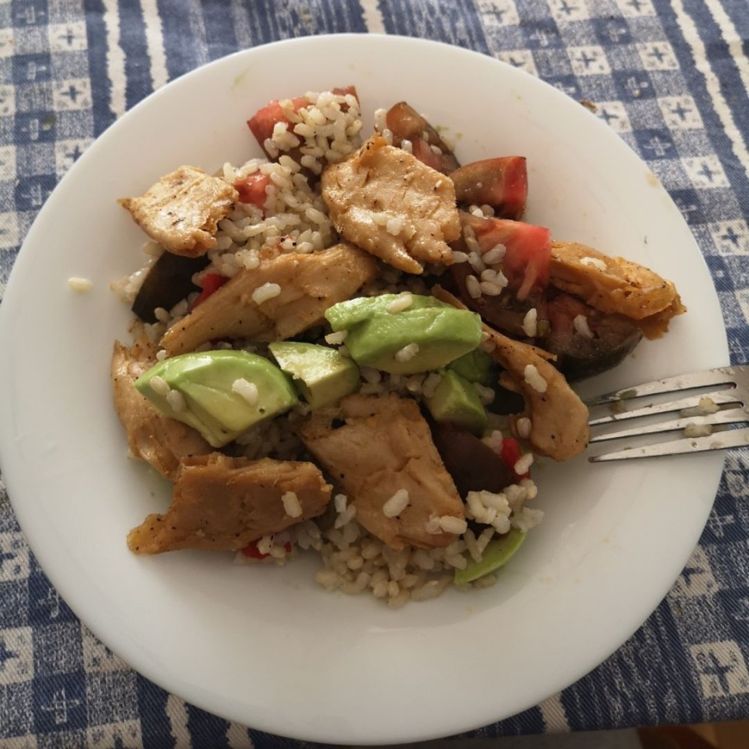 Ensalada de arroz con heura Ensalada de arroz con heura