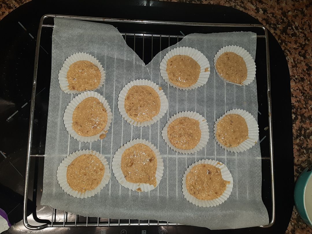 Magdalenas de avena, plátano y nueces Paso 2 Magdalenas de avena, plátano y nueces Paso 2