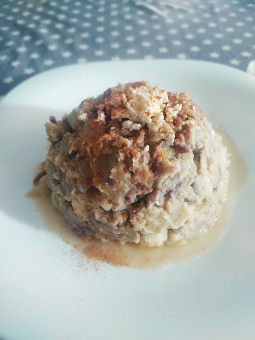 Migas de coliflor (carne picada, opcional) Migas de coliflor (carne picada, opcional)
