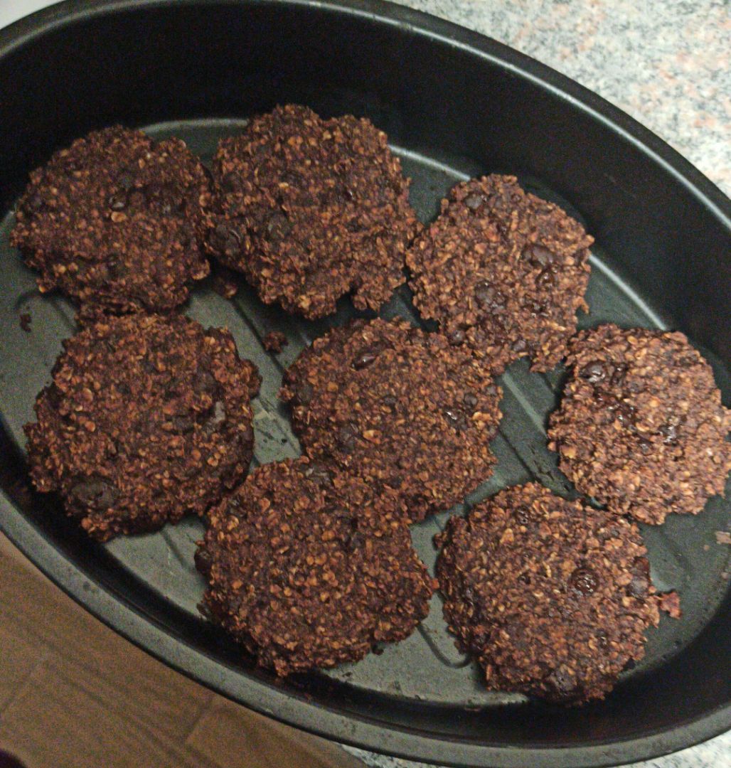 Galletas avena, plátano y chocolate 